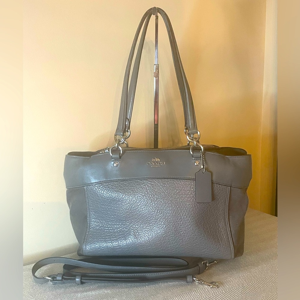 Coach Brooke Carryall Gray Suede Trim  Satchel/ Crossbody - GUC